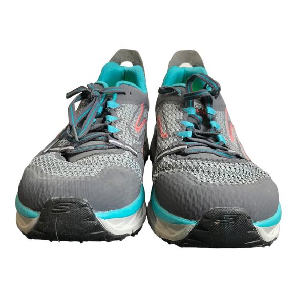 Skechers Go Run 4 Running Shoes Quick-Fit Mens Size 11 Gray Teal Sneakers main image 3